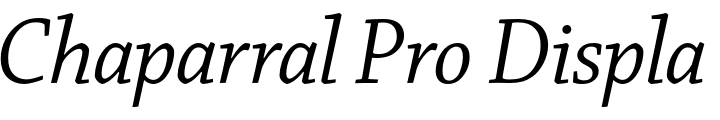 `Chaparral Pro Display Italic` Preview