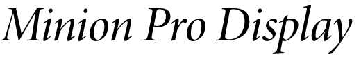 `Minion Pro Display Medium Italic` Preview