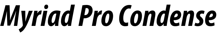 `Myriad Pro Condensed Bold Italic` Preview