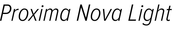 `Proxima Nova Light Italic Condensed` Preview