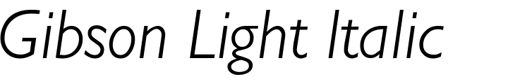 `Gibson Light Italic` Preview
